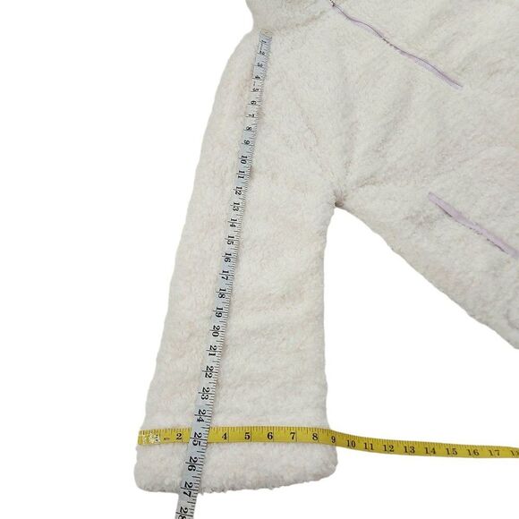 Anthropologie Saturday Sunday Sherpa Jacket Womens Small Cream 1/2 Zip High Neck - Picture 15 of 15